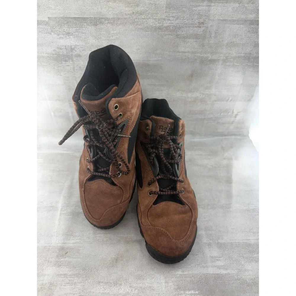Reebok Men Brown Suede Mid Top Hiking Boots RA 411 KRI Steel Shank Size 8.5